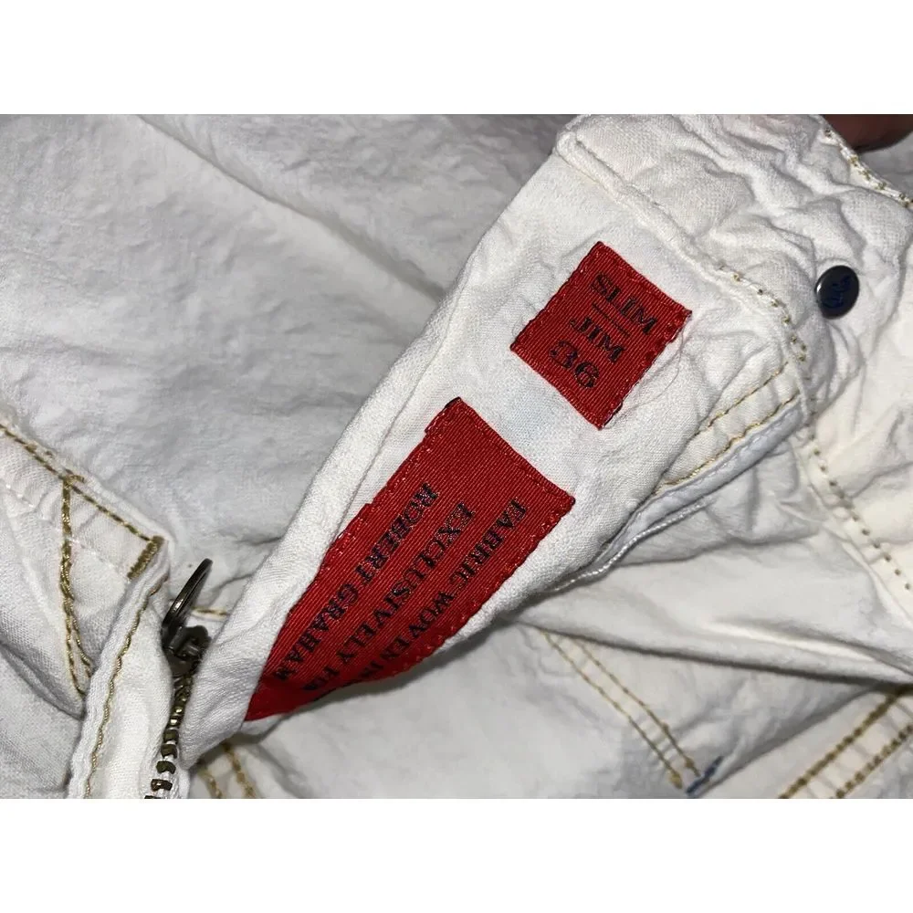 Robert Graham Jeans Classic Yates Mens Pants Size 36/32‎ Off White/Ivory